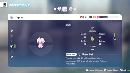 Pokemon Legends ZA Alpha Shiny Espurr-F 6IV-EV Trained - Pokemon4Ever