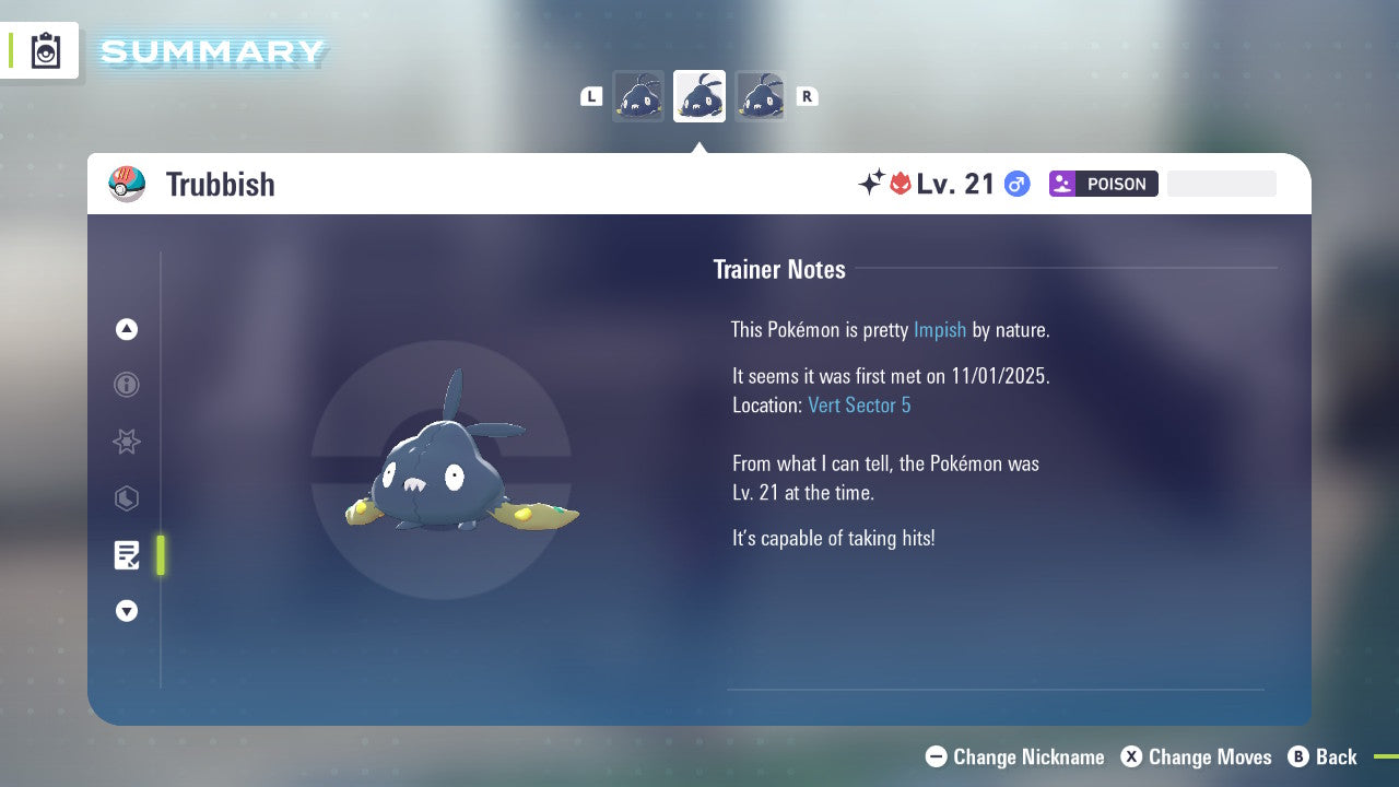 Pokemon Legends ZA Alpha Shiny Trubbish 6IV-EV Trained - Pokemon4Ever