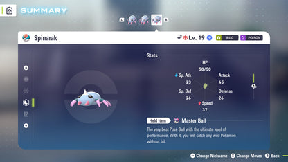 Pokemon Legends ZA Alpha Shiny Spinarak 6IV-EV Trained - Pokemon4Ever