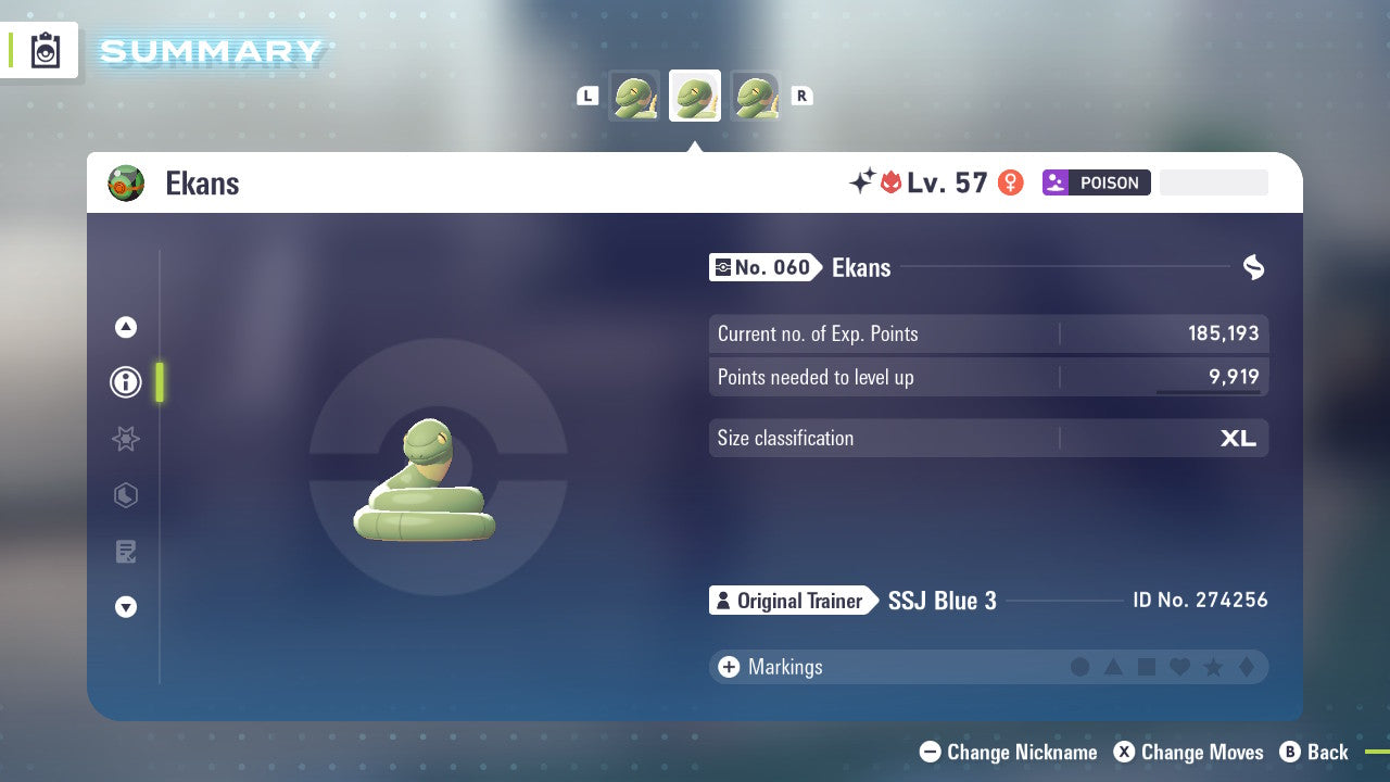 Pokemon Legends ZA Alpha Shiny Ekans 6IV-EV Trained - Pokemon4Ever