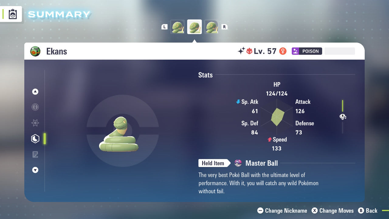 Pokemon Legends ZA Alpha Shiny Ekans 6IV-EV Trained - Pokemon4Ever