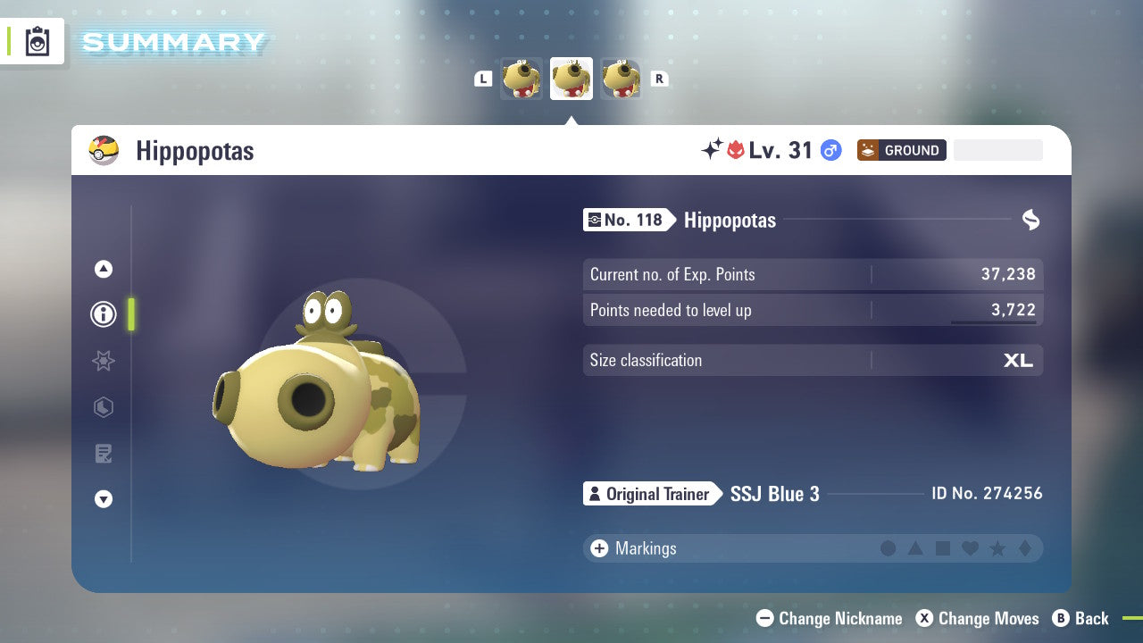 Pokemon Legends ZA Alpha Shiny Hippopotas 6IV-EV Trained - Pokemon4Ever