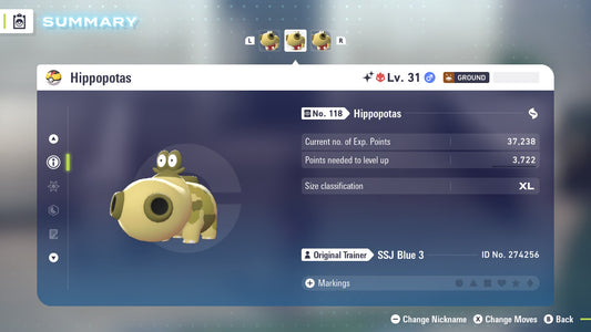 Pokemon Legends ZA Alpha Shiny Hippopotas 6IV-EV Trained - Pokemon4Ever