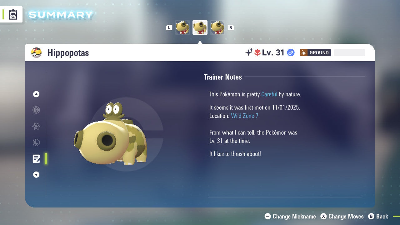 Pokemon Legends ZA Alpha Shiny Hippopotas 6IV-EV Trained - Pokemon4Ever