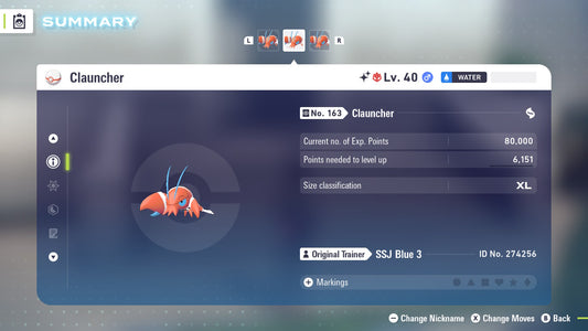 Pokemon Legends ZA Alpha Shiny Clauncher 6IV-EV Trained - Pokemon4Ever