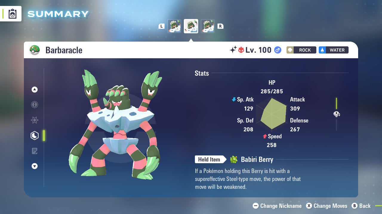 Pokemon Legends ZA Alpha Shiny Barbaracle 6IV-EV Trained - Pokemon4Ever