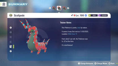 Pokemon Legends ZA Alpha Shiny Scolipede 6IV-EV Trained - Pokemon4Ever