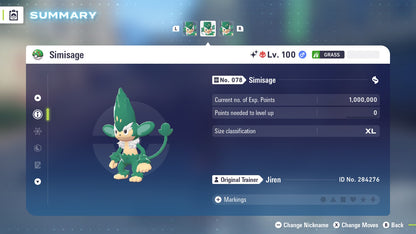 Pokemon Legends ZA Alpha Shiny Simisage 6IV-EV Trained - Pokemon4Ever