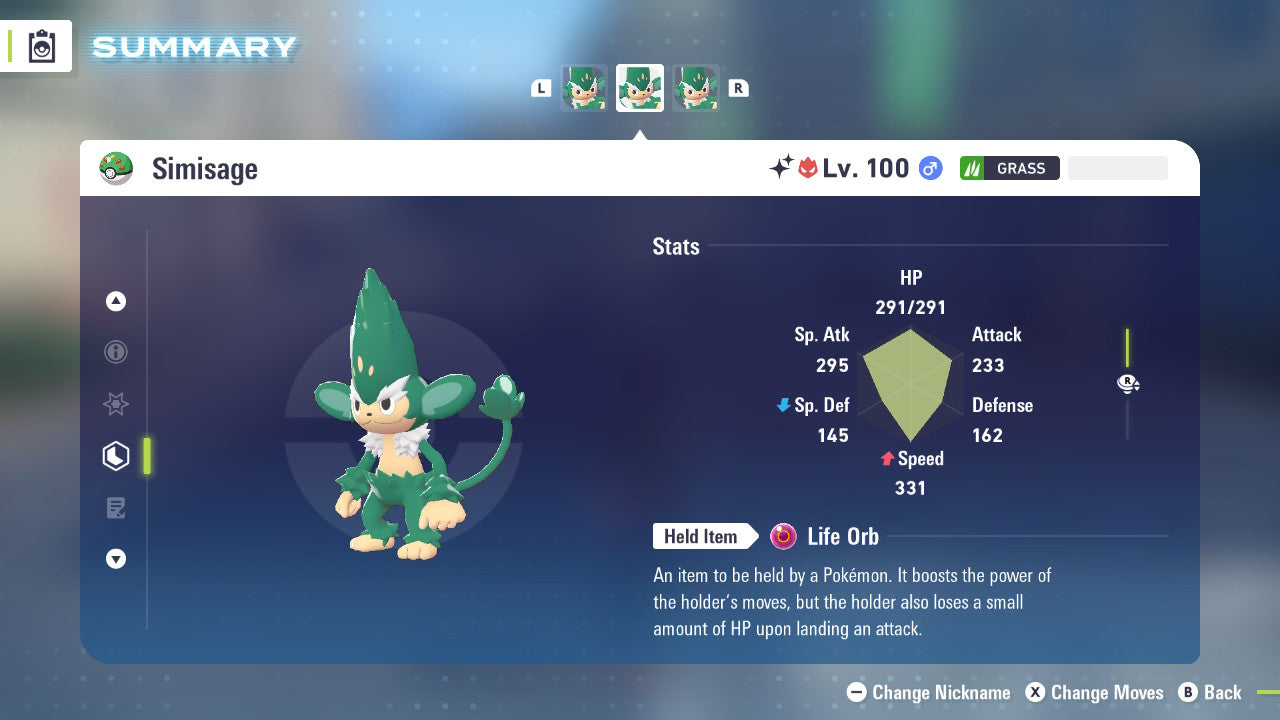 Pokemon Legends ZA Alpha Shiny Simisage 6IV-EV Trained - Pokemon4Ever