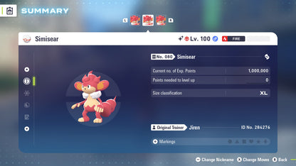 Pokemon Legends ZA Alpha Shiny Simisear 6IV-EV Trained - Pokemon4Ever