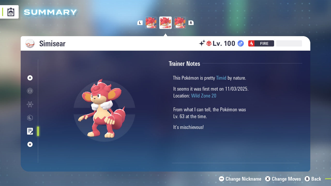 Pokemon Legends ZA Alpha Shiny Simisear 6IV-EV Trained - Pokemon4Ever