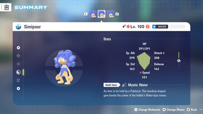 Pokemon Legends ZA Alpha Shiny Simipour 6IV-EV Trained - Pokemon4Ever