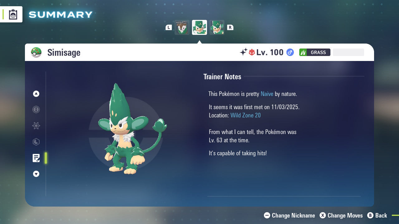 Pokemon Legends ZA Alpha Shiny Simisage 6IV-EV Trained - Pokemon4Ever