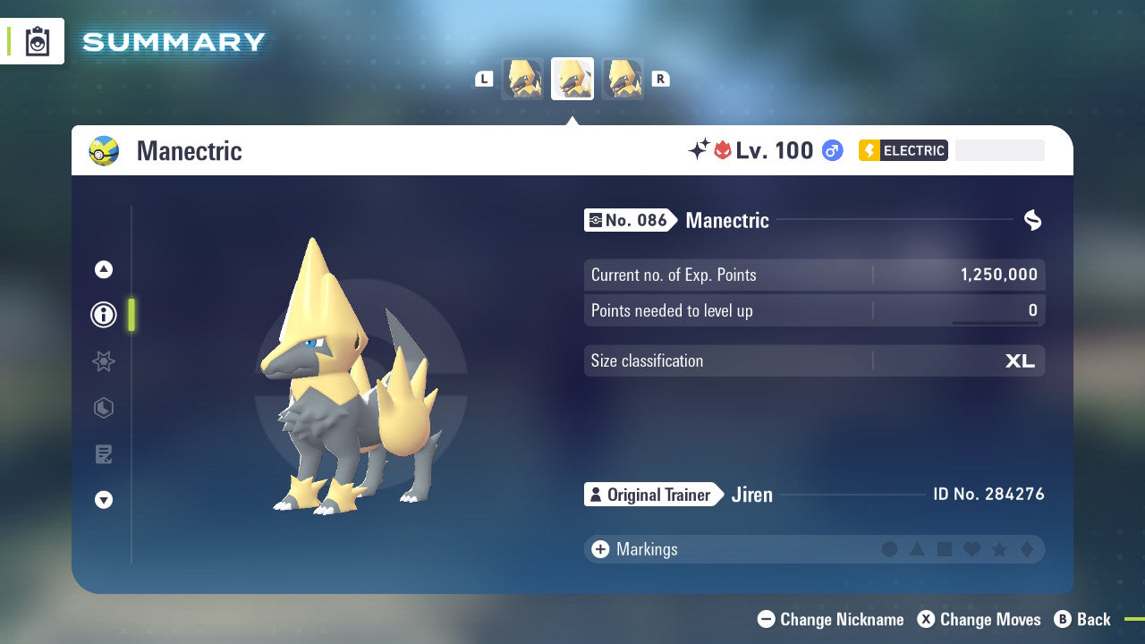 Pokemon Legends ZA Alpha Shiny Manectric 6IV-EV Trained - Pokemon4Ever