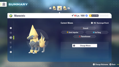 Pokemon Legends ZA Alpha Shiny Manectric 6IV-EV Trained - Pokemon4Ever