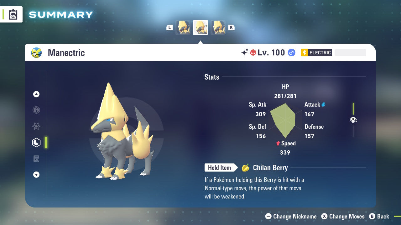 Pokemon Legends ZA Alpha Shiny Manectric 6IV-EV Trained - Pokemon4Ever