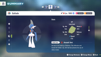 Pokemon Legends ZA Alpha Shiny Gallade 6IV-EV Trained - Pokemon4Ever