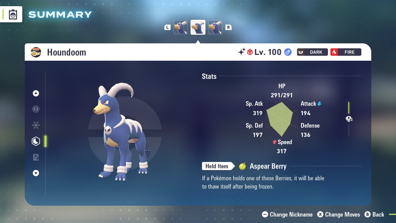 Pokemon Legends ZA Alpha Shiny Houndoom 6IV-EV Trained - Pokemon4Ever