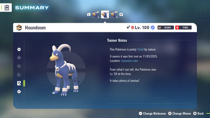 Pokemon Legends ZA Alpha Shiny Houndoom 6IV-EV Trained - Pokemon4Ever