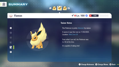 Pokemon Legends ZA Alpha Shiny Flareon 6IV-EV Trained - Pokemon4Ever