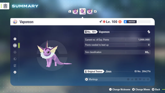 Pokemon Legends ZA Alpha Shiny Vaporeon 6IV-EV Trained - Pokemon4Ever