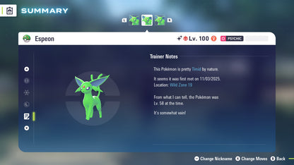 Pokemon Legends ZA Alpha Shiny Espeon 6IV-EV Trained - Pokemon4Ever