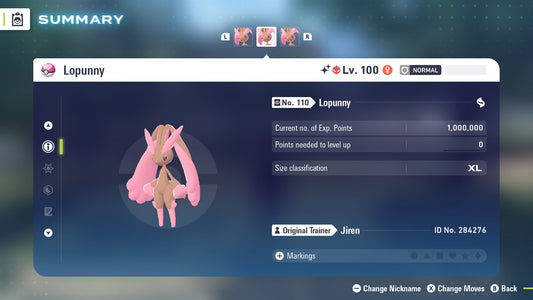 Pokemon Legends ZA Alpha Shiny Lopunny 6IV-EV Trained - Pokemon4Ever