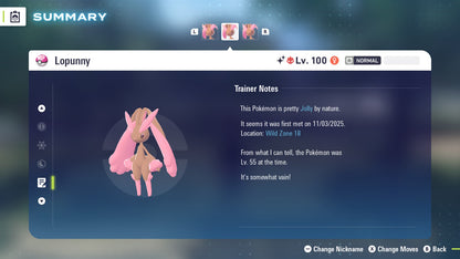 Pokemon Legends ZA Alpha Shiny Lopunny 6IV-EV Trained - Pokemon4Ever