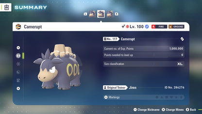 Pokemon Legends ZA Alpha Shiny Camerupt 6IV-EV Trained - Pokemon4Ever