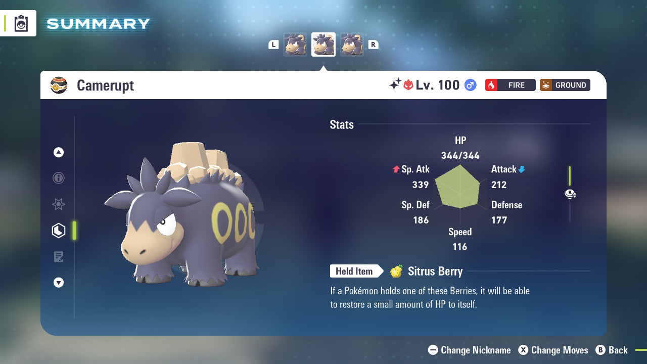 Pokemon Legends ZA Alpha Shiny Camerupt 6IV-EV Trained - Pokemon4Ever