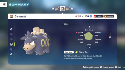 Pokemon Legends ZA Alpha Shiny Camerupt 6IV-EV Trained - Pokemon4Ever