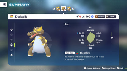 Pokemon Legends ZA Alpha Shiny Krookodile 6IV-EV Trained - Pokemon4Ever