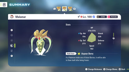 Pokemon Legends ZA Alpha Shiny Malamar 6IV-EV Trained - Pokemon4Ever