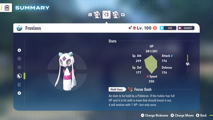 Pokemon Legends ZA Alpha Shiny Froslasss 6IV-EV Trained - Pokemon4Ever