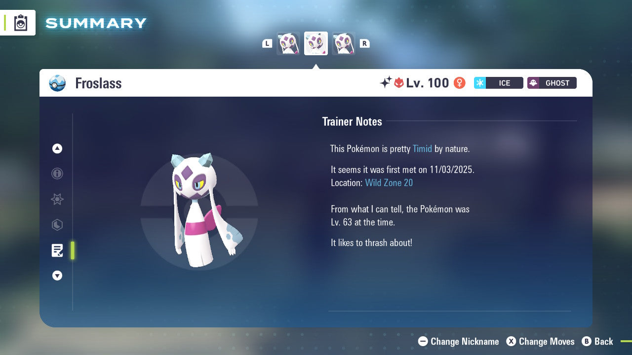 Pokemon Legends ZA Alpha Shiny Froslasss 6IV-EV Trained - Pokemon4Ever