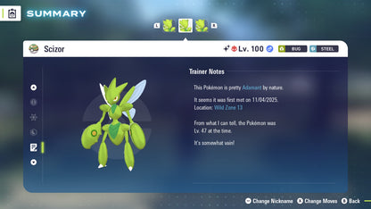Pokemon Legends ZA Alpha Shiny Scizor 6IV-EV Trained - Pokemon4Ever