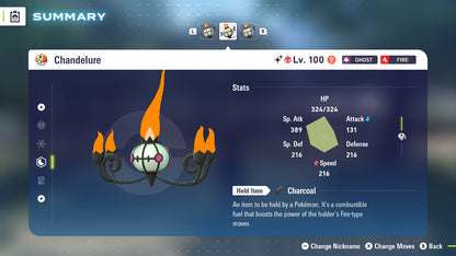 Pokemon Legends ZA Alpha Shiny Chandelure 6IV-EV Trained - Pokemon4Ever