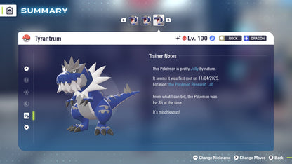 Pokemon Legends ZA Alpha Shiny Tyrantrum 6IV-EV Trained - Pokemon4Ever