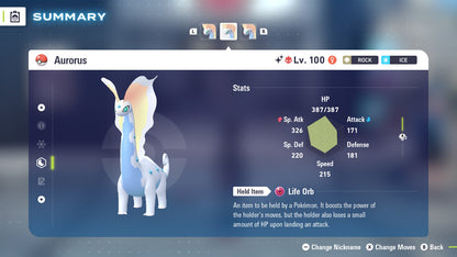 Pokemon Legends ZA Alpha Shiny Aurorus 6IV-EV Trained - Pokemon4Ever