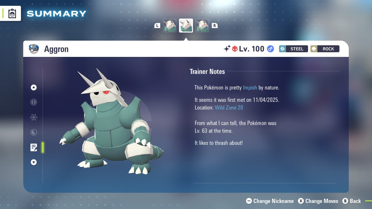 Pokemon Legends ZA Alpha Shiny Aggron 6IV-EV Trained - Pokemon4Ever