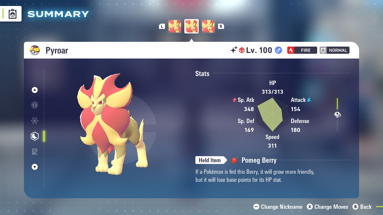 Pokemon Legends ZA Alpha Shiny Pyroar-M 6IV-EV Trained - Pokemon4Ever