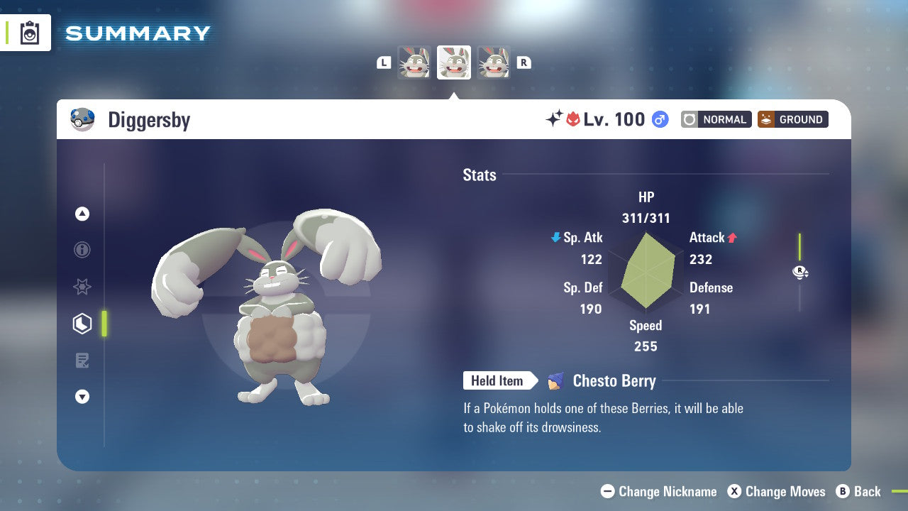 Pokemon Legends ZA Alpha Shiny Diggersby 6IV-EV Trained - Pokemon4Ever