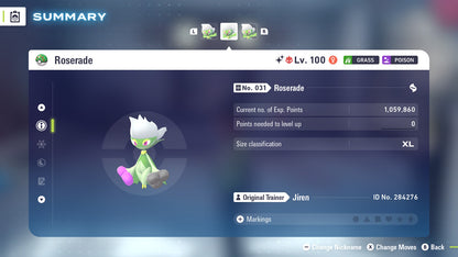 Pokemon Legends ZA Alpha Shiny Roserade 6IV-EV Trained - Pokemon4Ever