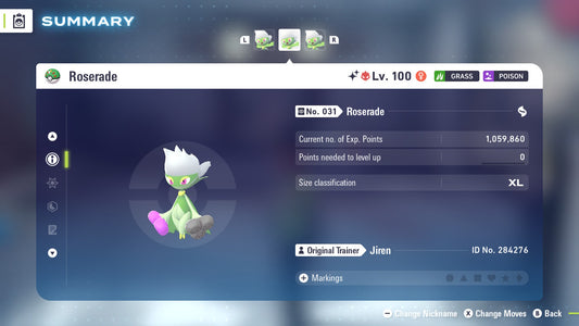 Pokemon Legends ZA Alpha Shiny Roserade 6IV-EV Trained - Pokemon4Ever