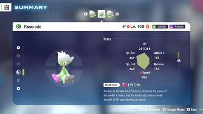 Pokemon Legends ZA Alpha Shiny Roserade 6IV-EV Trained - Pokemon4Ever