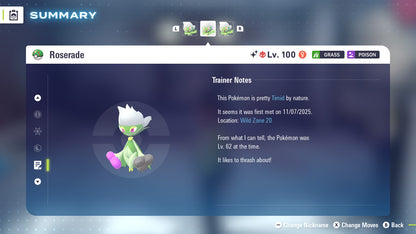 Pokemon Legends ZA Alpha Shiny Roserade 6IV-EV Trained - Pokemon4Ever