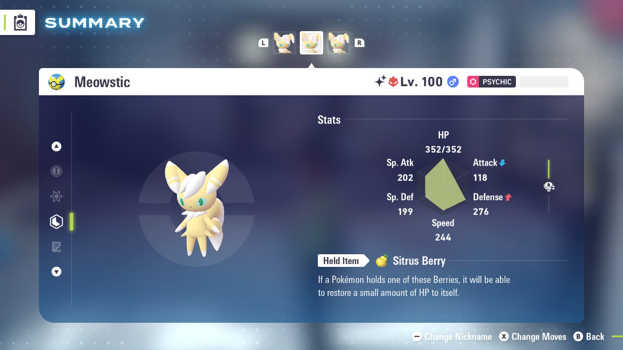 Pokemon Legends ZA Alpha Shiny Meowstic-M 6IV-EV Trained - Pokemon4Ever