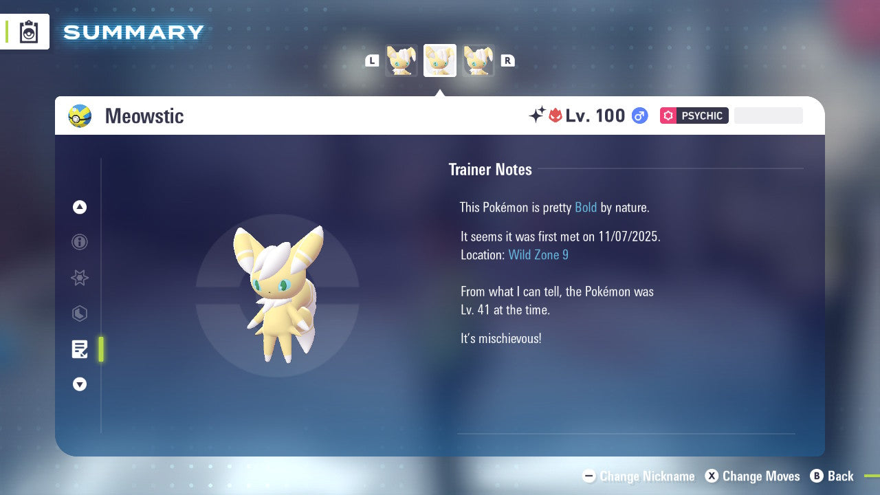 Pokemon Legends ZA Alpha Shiny Meowstic-M 6IV-EV Trained - Pokemon4Ever