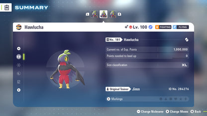 Pokemon Legends ZA Alpha Shiny Hawlucha 6IV-EV Trained - Pokemon4Ever