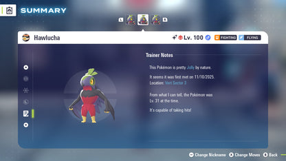 Pokemon Legends ZA Alpha Shiny Hawlucha 6IV-EV Trained - Pokemon4Ever